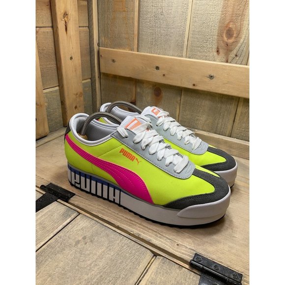 Us9 Puma Roma Amor Logo Yellow/Pink 372113-02 Womens EU40 - Picture 3 of 9